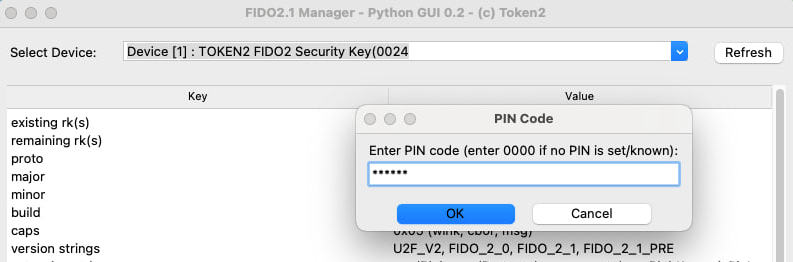FIDO2.1 Security Key Management Tool for macOS – User Guide